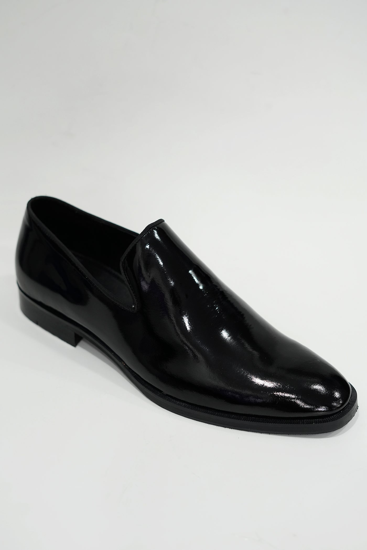 Slipon Wood Black Loafers Patent Leather