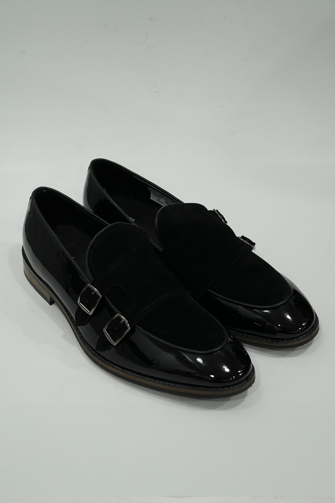 Handcrafted Double Monk Black Shoes