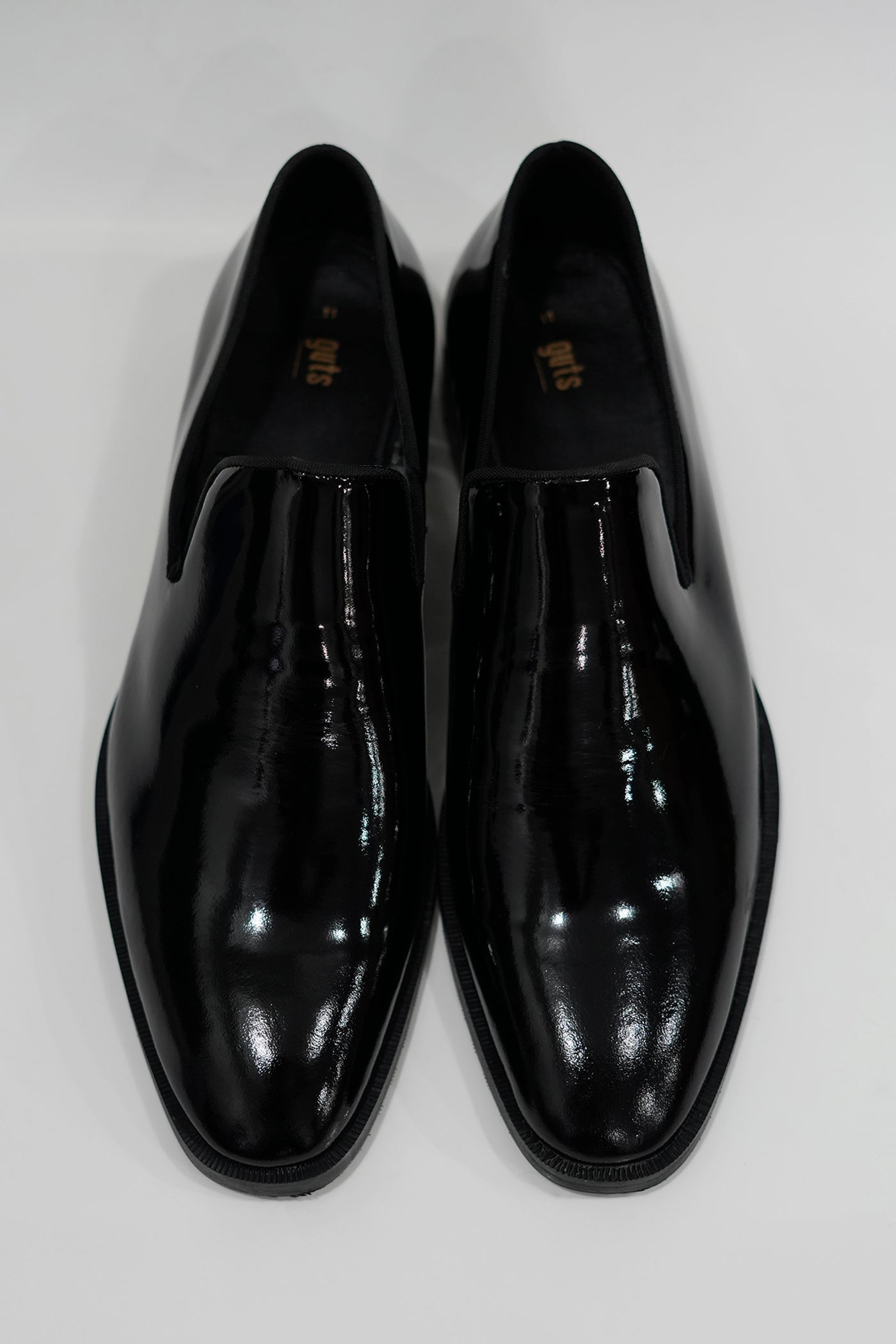 Slipon Wood Black Loafers Patent Leather