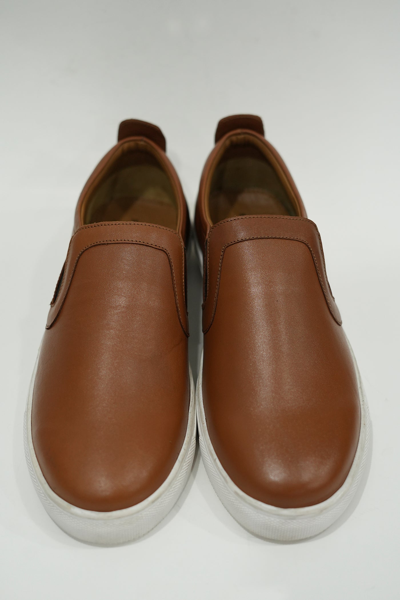 Brown White Leather Sneaker