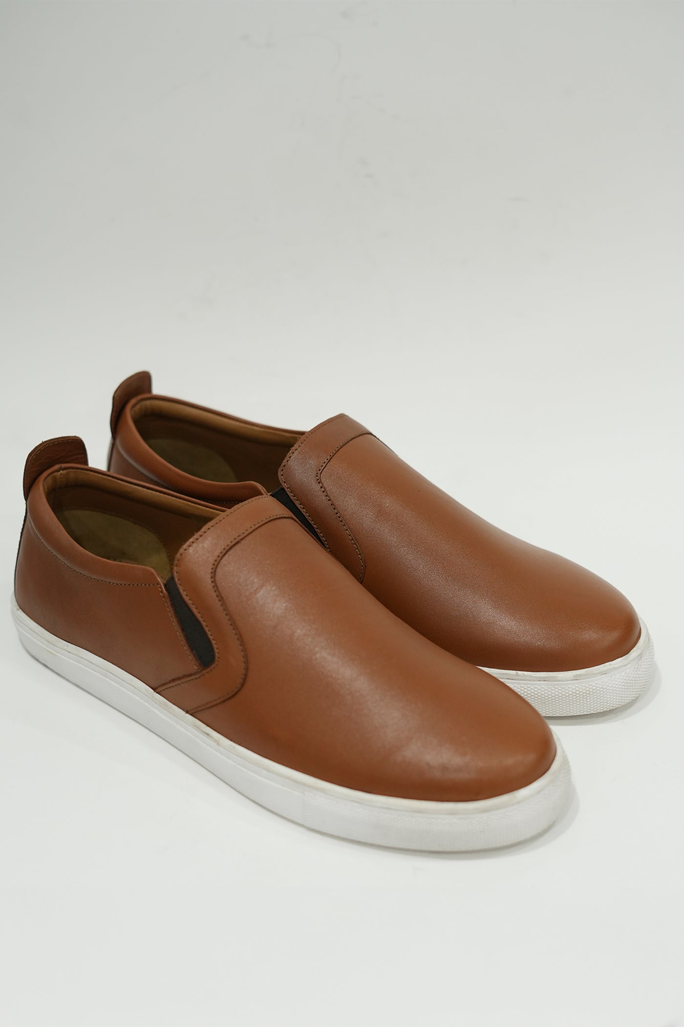 Brown White Leather Sneaker