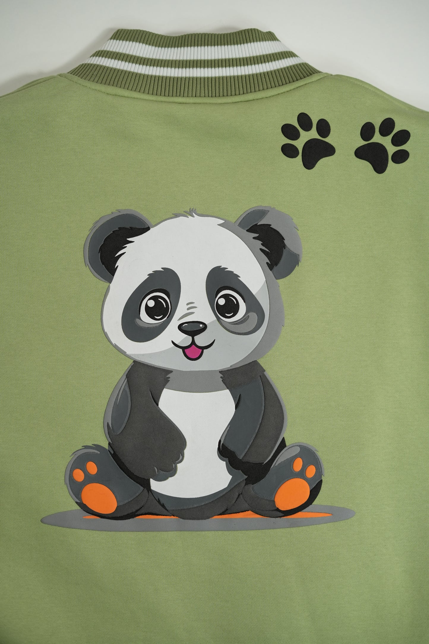Panda Paradise Mint Varsity Jacket Men