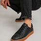 Lacer Black Grain Leather Sneaker
