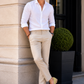 Beige Suede Tassel Loafers for Men