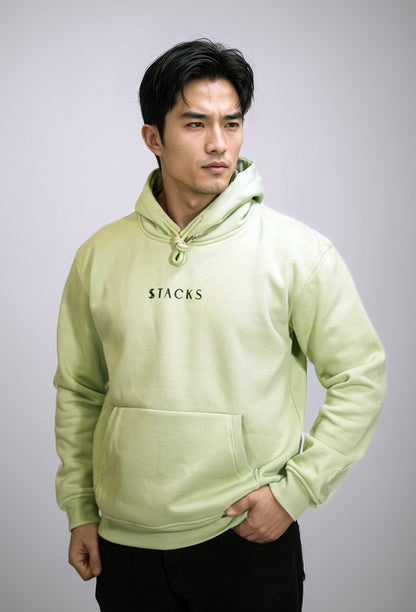 Mint Green Classic Stacks Men Hoodie