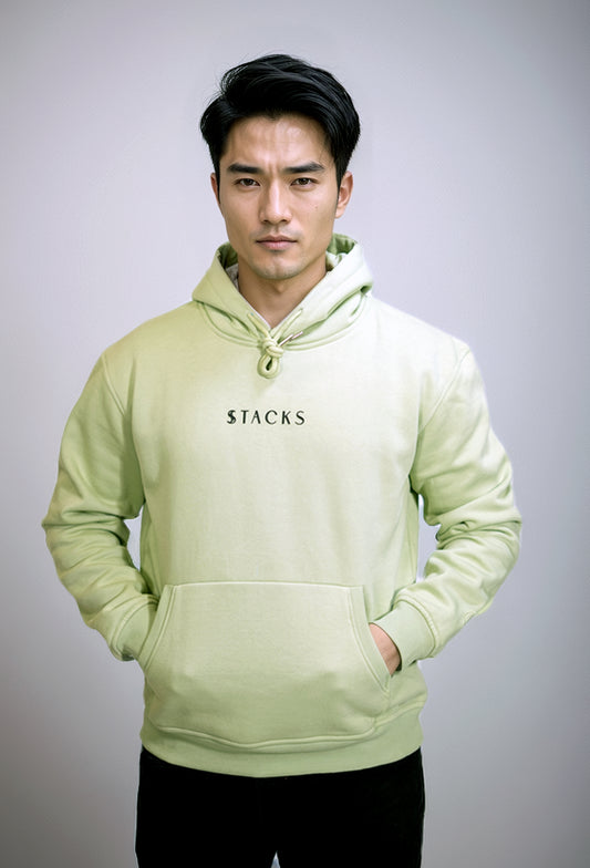 Mint Green Classic Stacks Men Hoodie