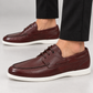 Wine Boat Shoe With White Sole