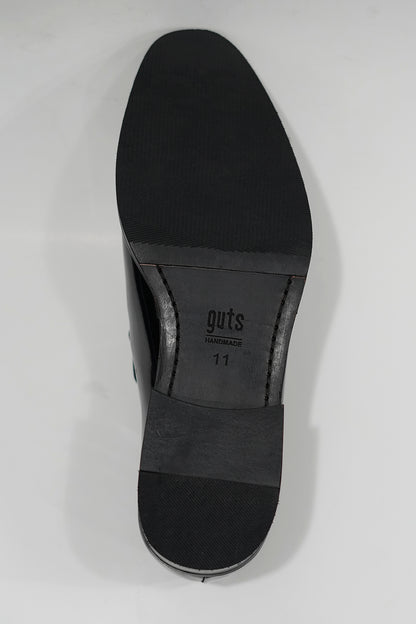 Slipon Wood Black Loafers Patent Leather