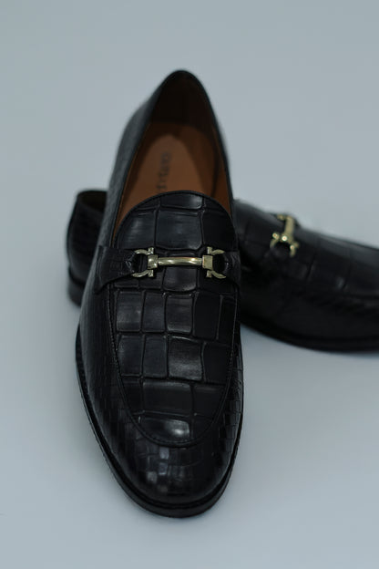 Crocodile Premium Black Leather Shoe
