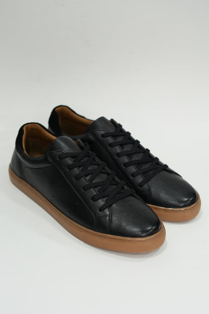 Lacer Black Grain Leather Sneaker