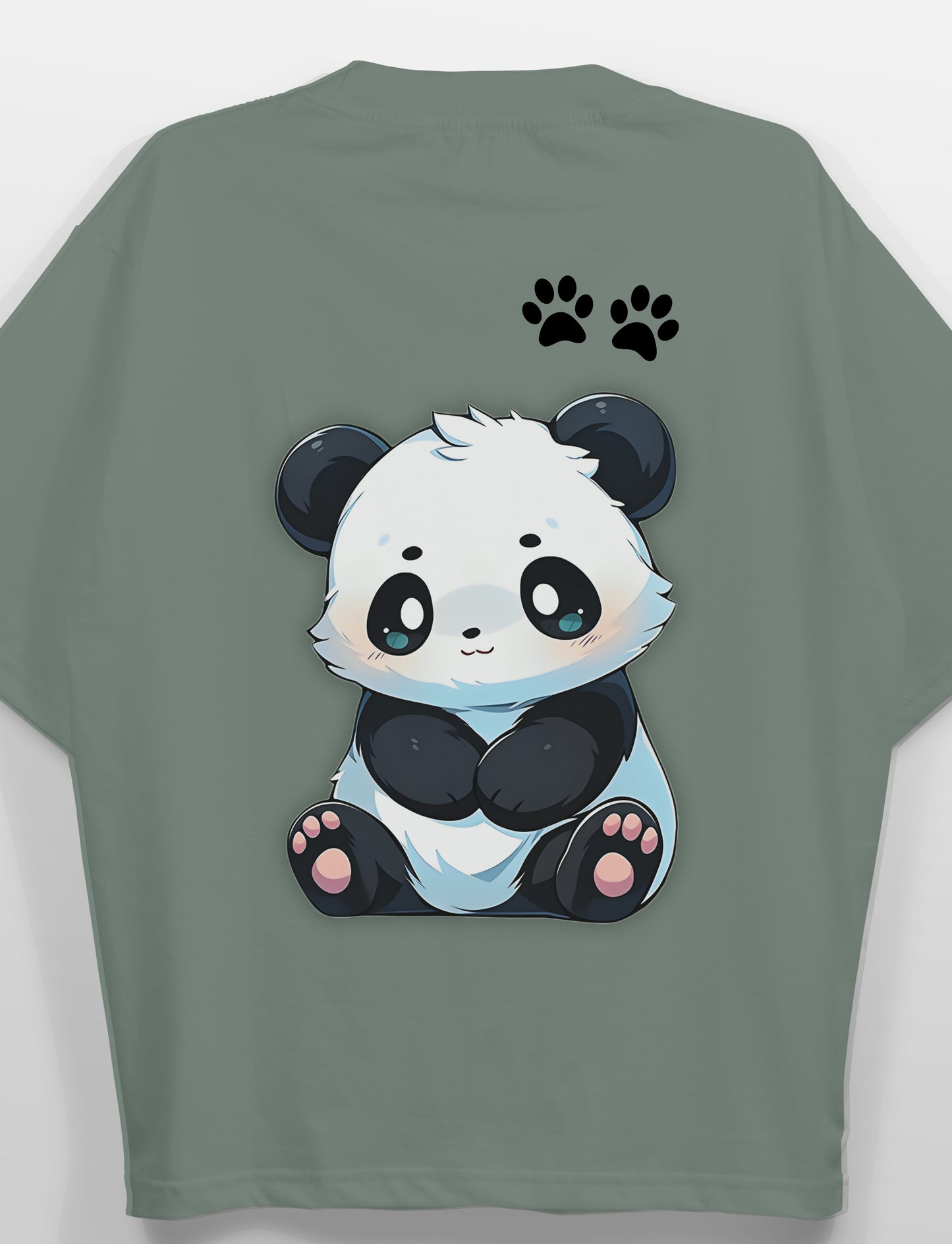 Panda Princess- Sea Green Oversized T-Shirts Women