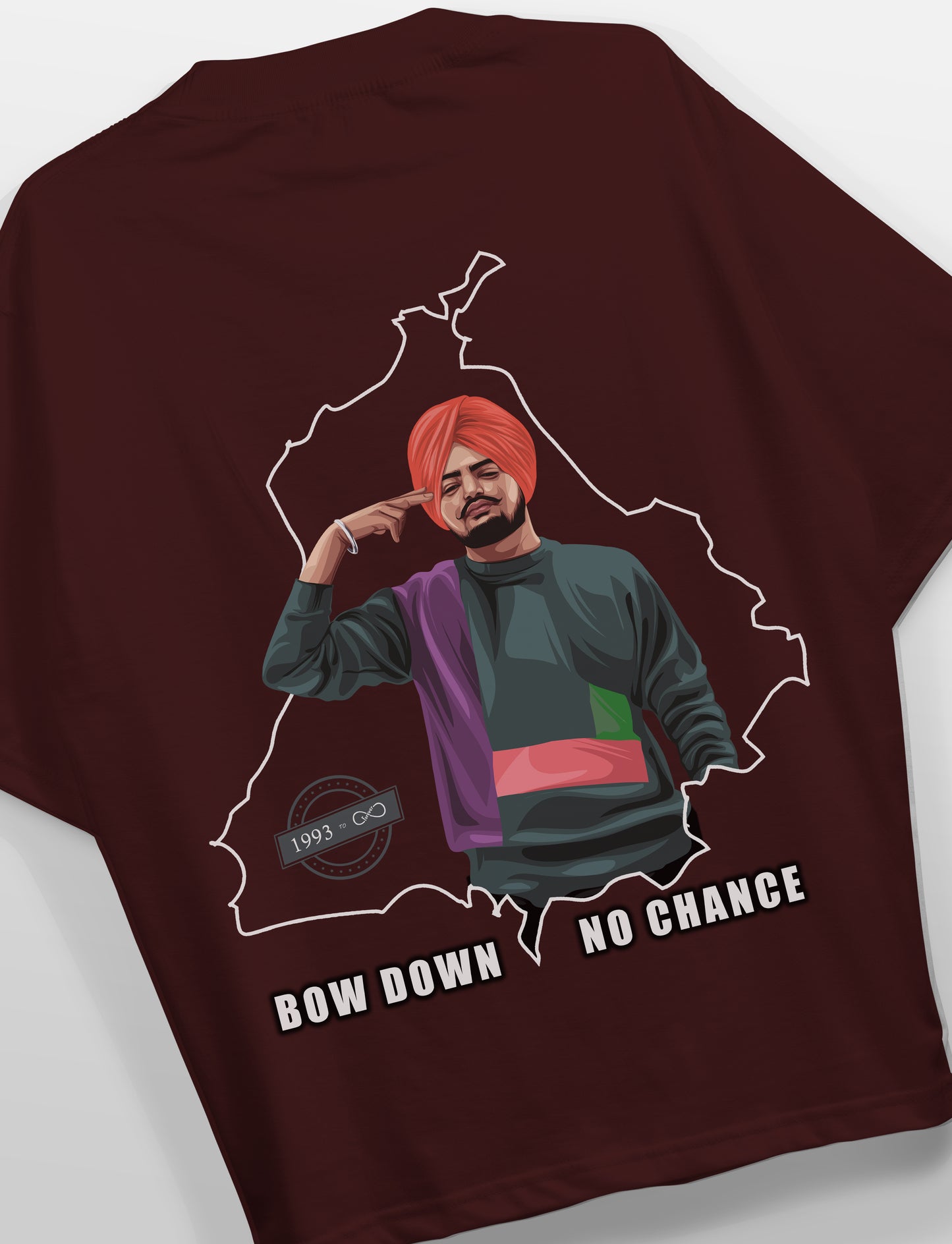 Bow Down, No Chance-  Wine Oversized T-Shirts Women