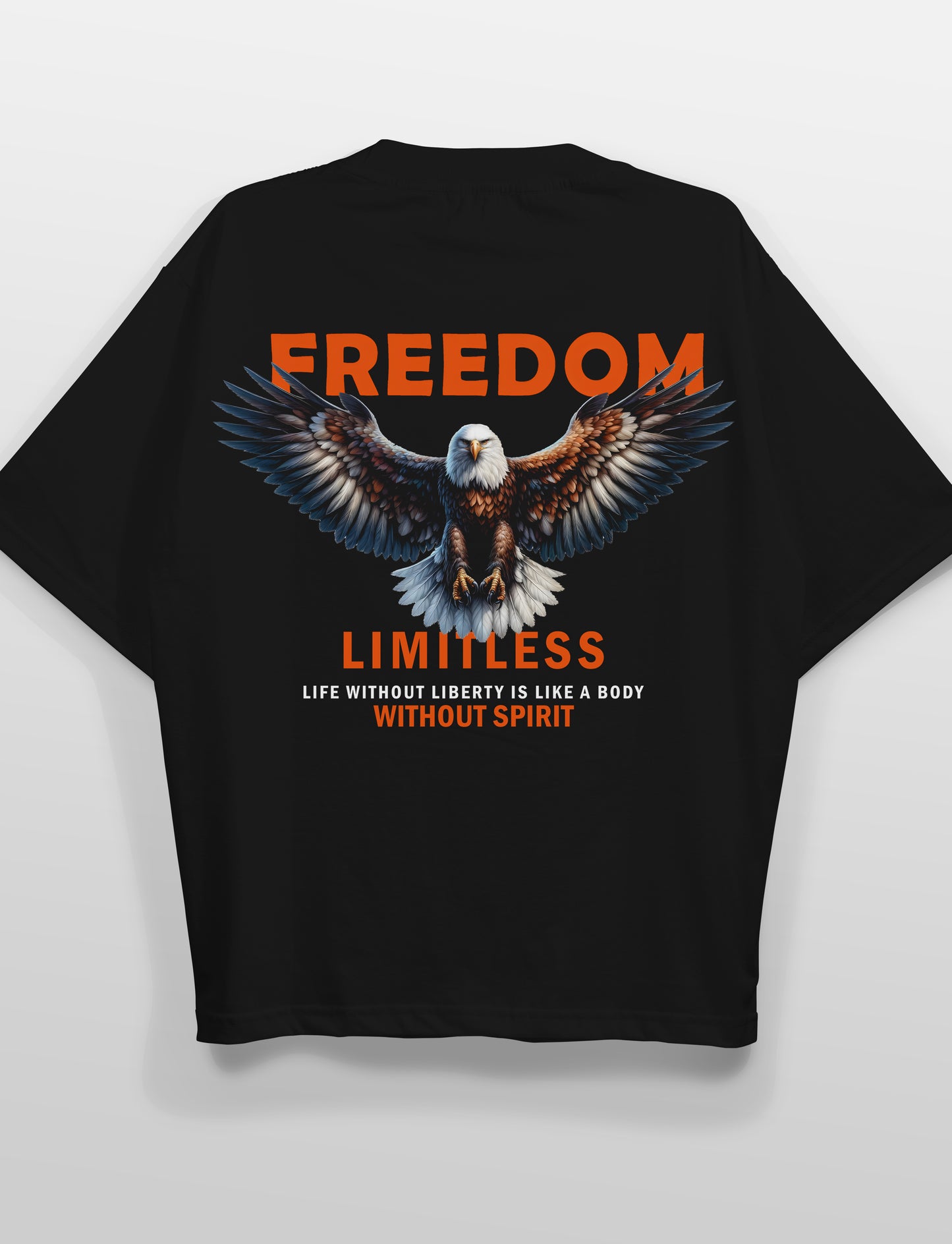 Freedom Limitless Eagle Black Oversized T-Shirts Women