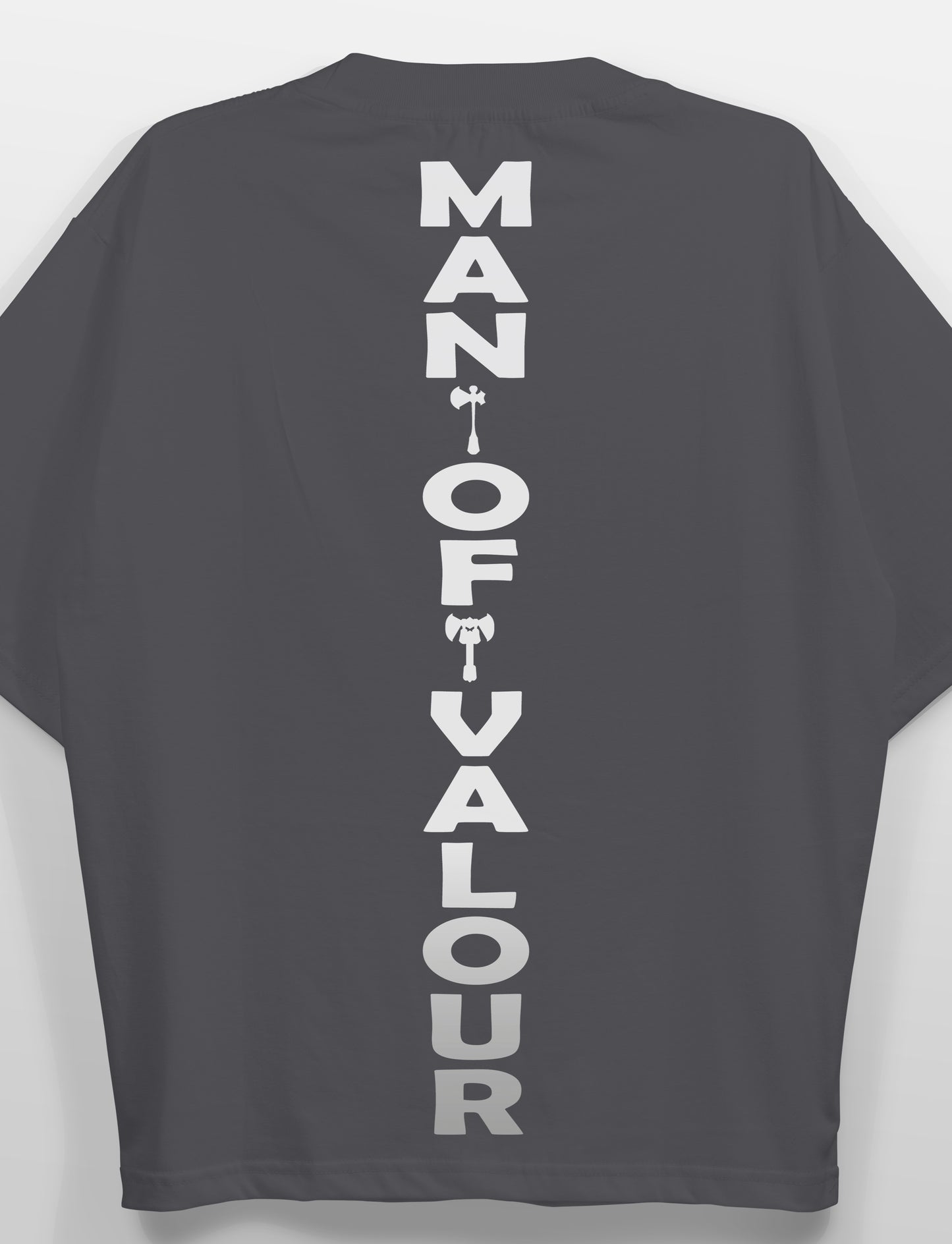 Man Of Valour Charcoal Grey Oversized T-Shirts Men