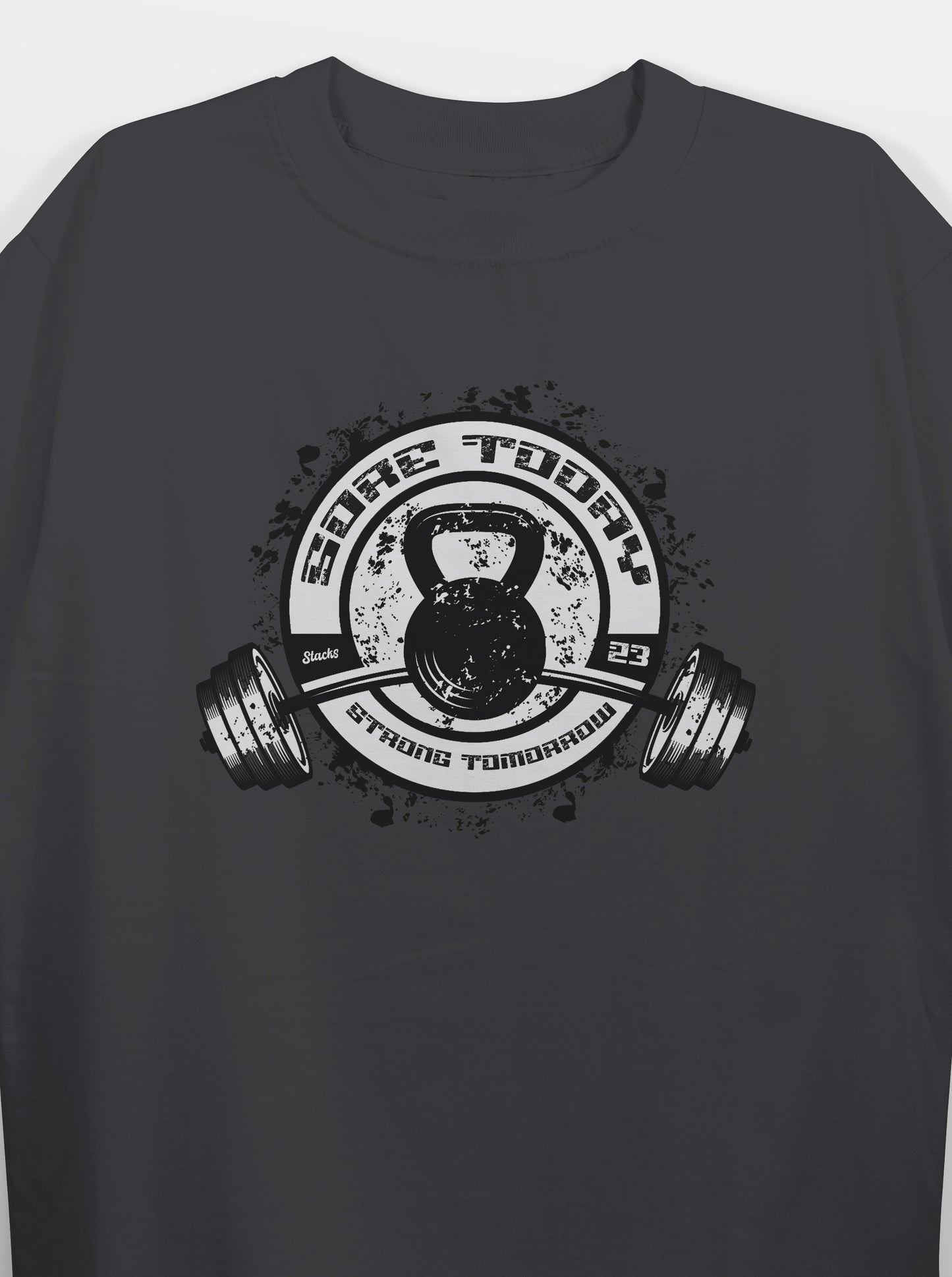 Sore Today, Strong Tomorrow Charcoal Grey Oversized T-Shirts Men