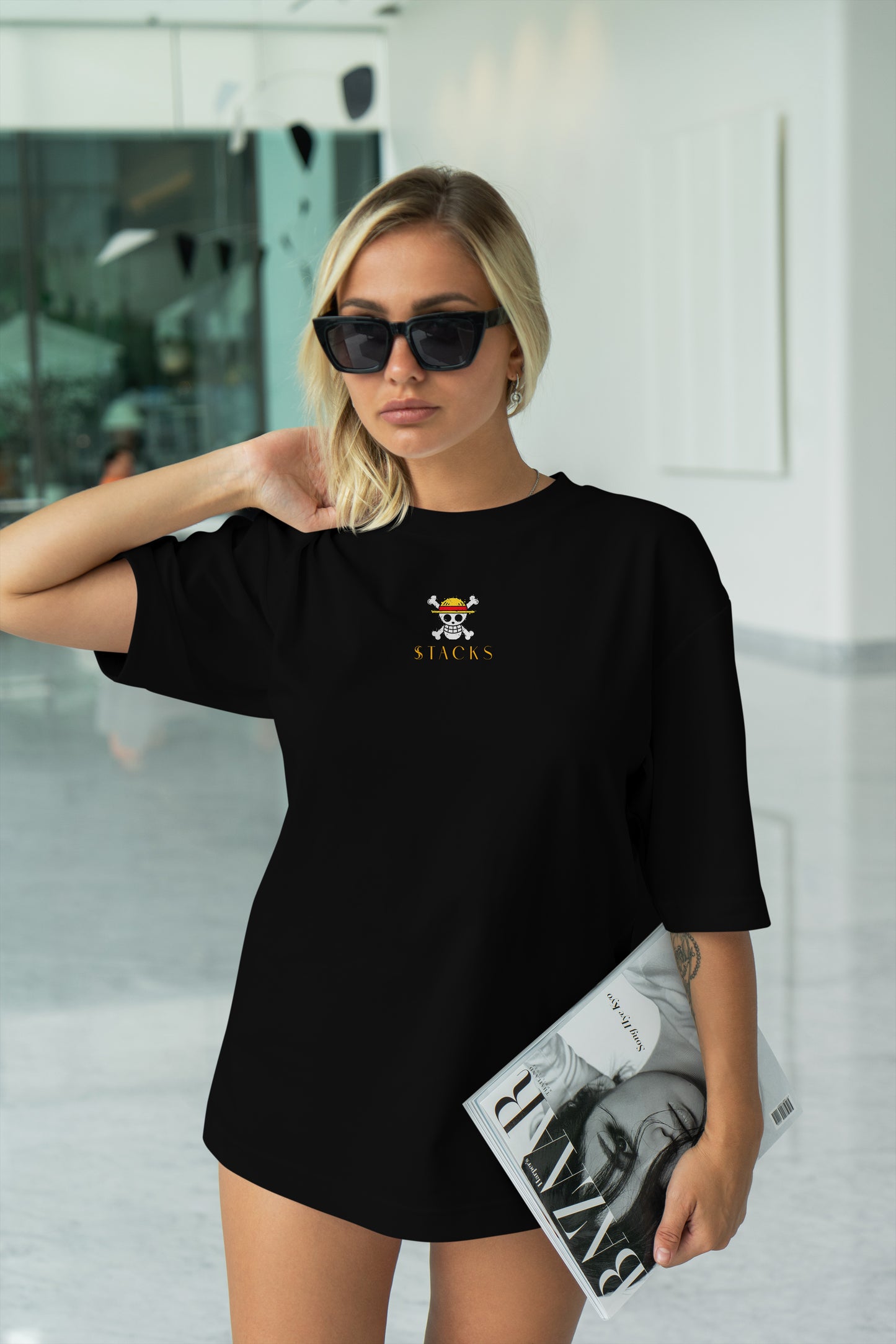 Loofy's Legacy Black Oversized T-Shirts Women