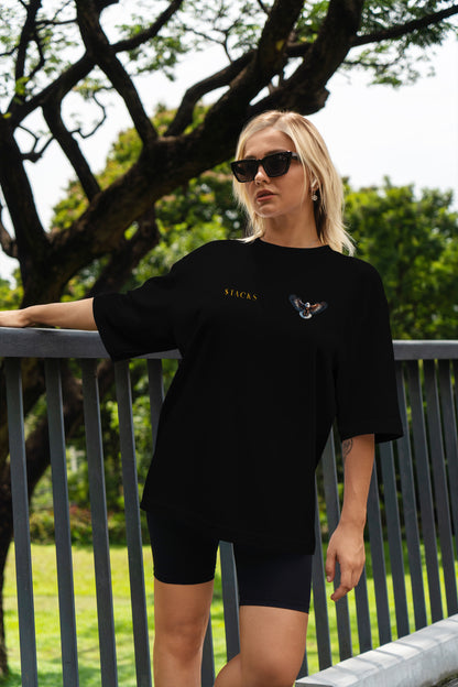 Freedom Limitless Eagle Black Oversized T-Shirts Women