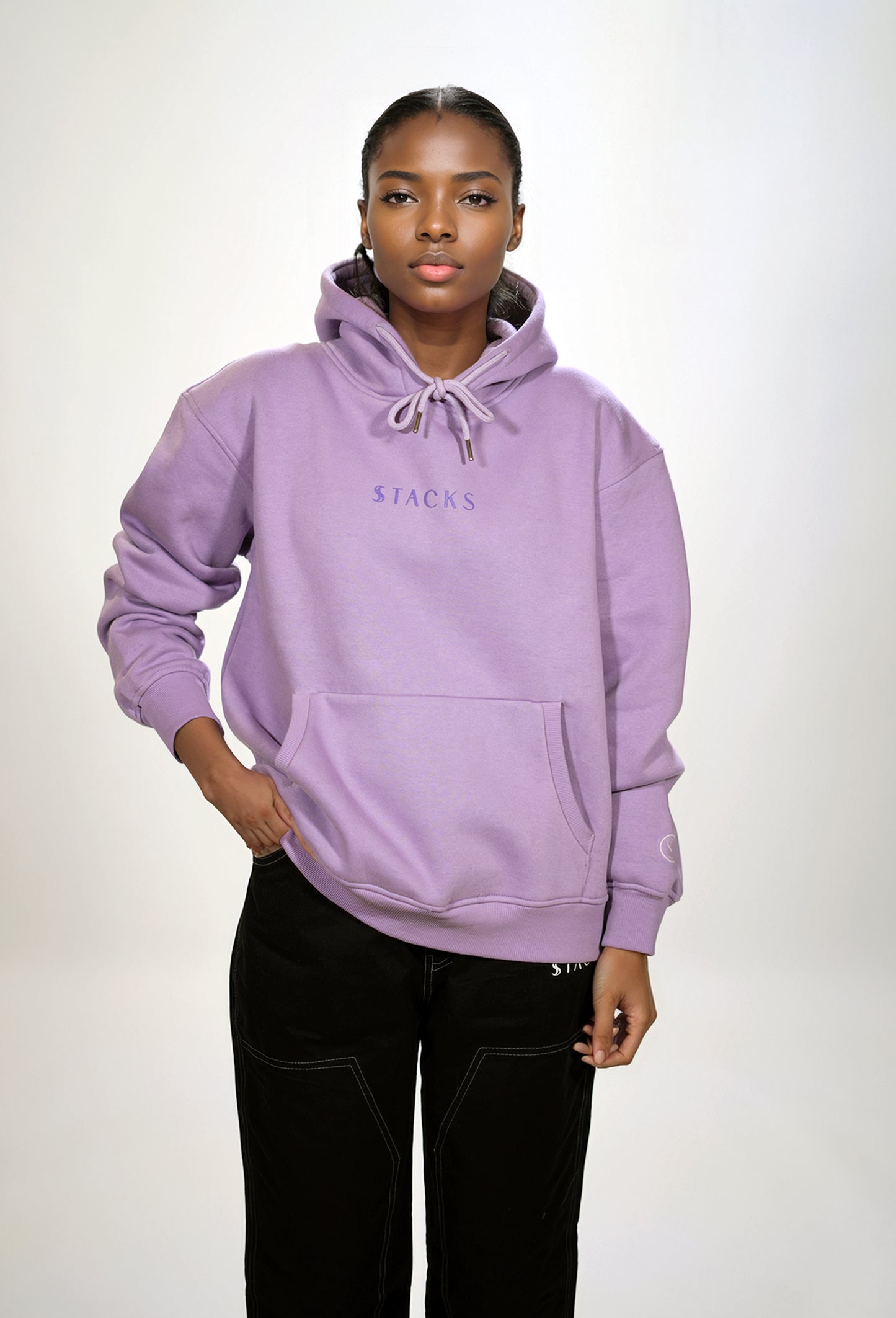 Lavender Classic Women Stacks Hoodie