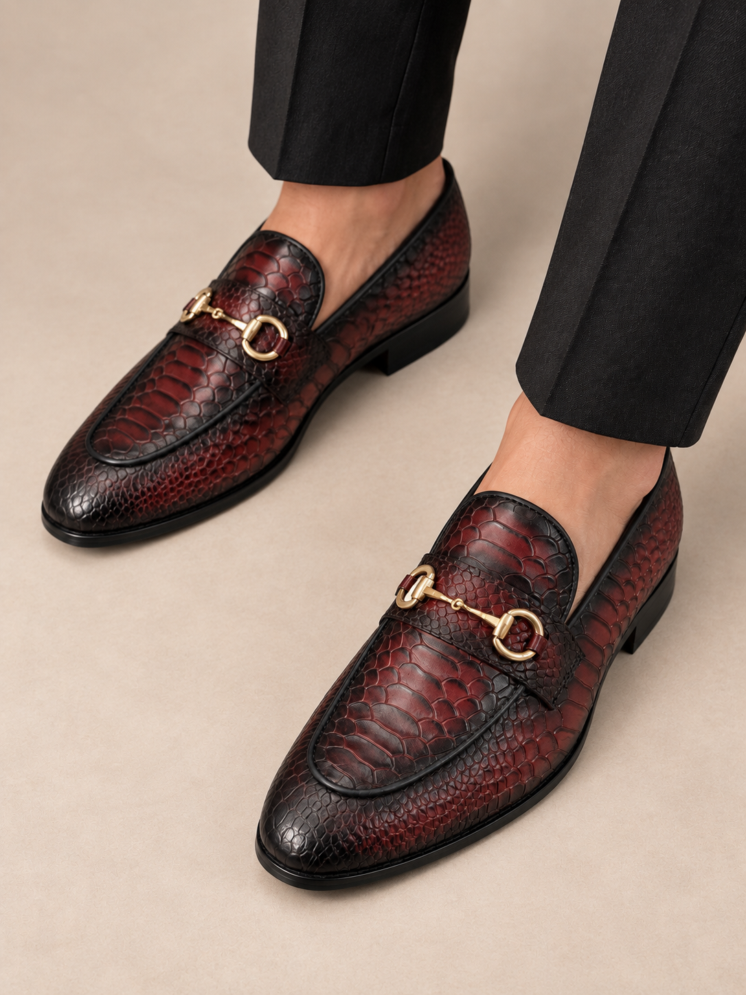 Loafer Alligator Croco Wine Shoe
