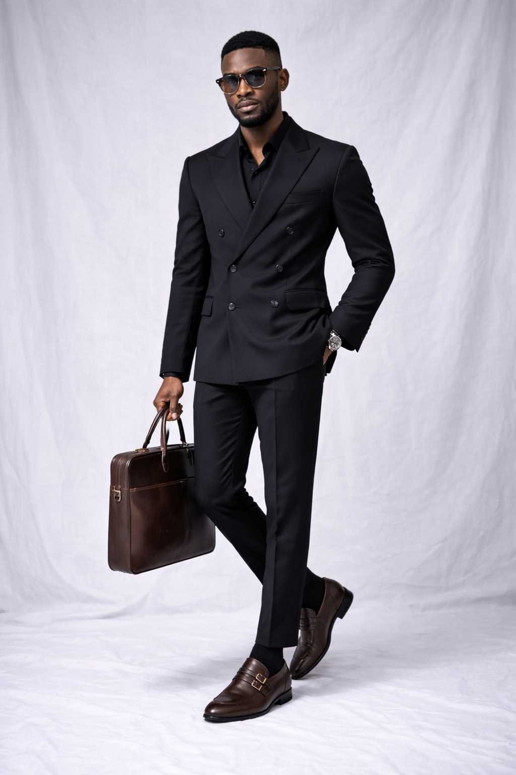 Double Monk Brown Leather Shoe