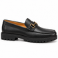 Penny black loafers with buckle