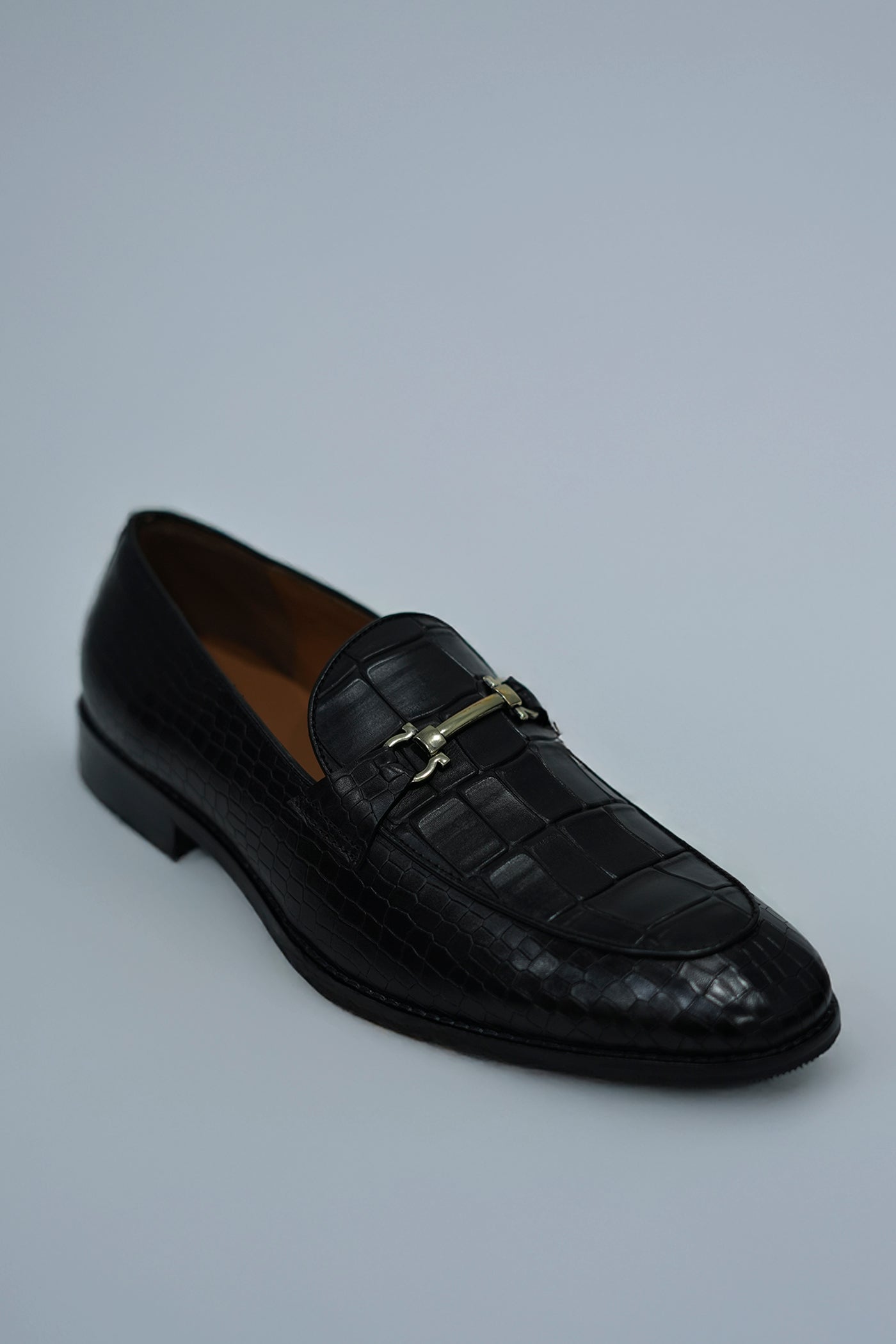Crocodile Premium Black Leather Shoe
