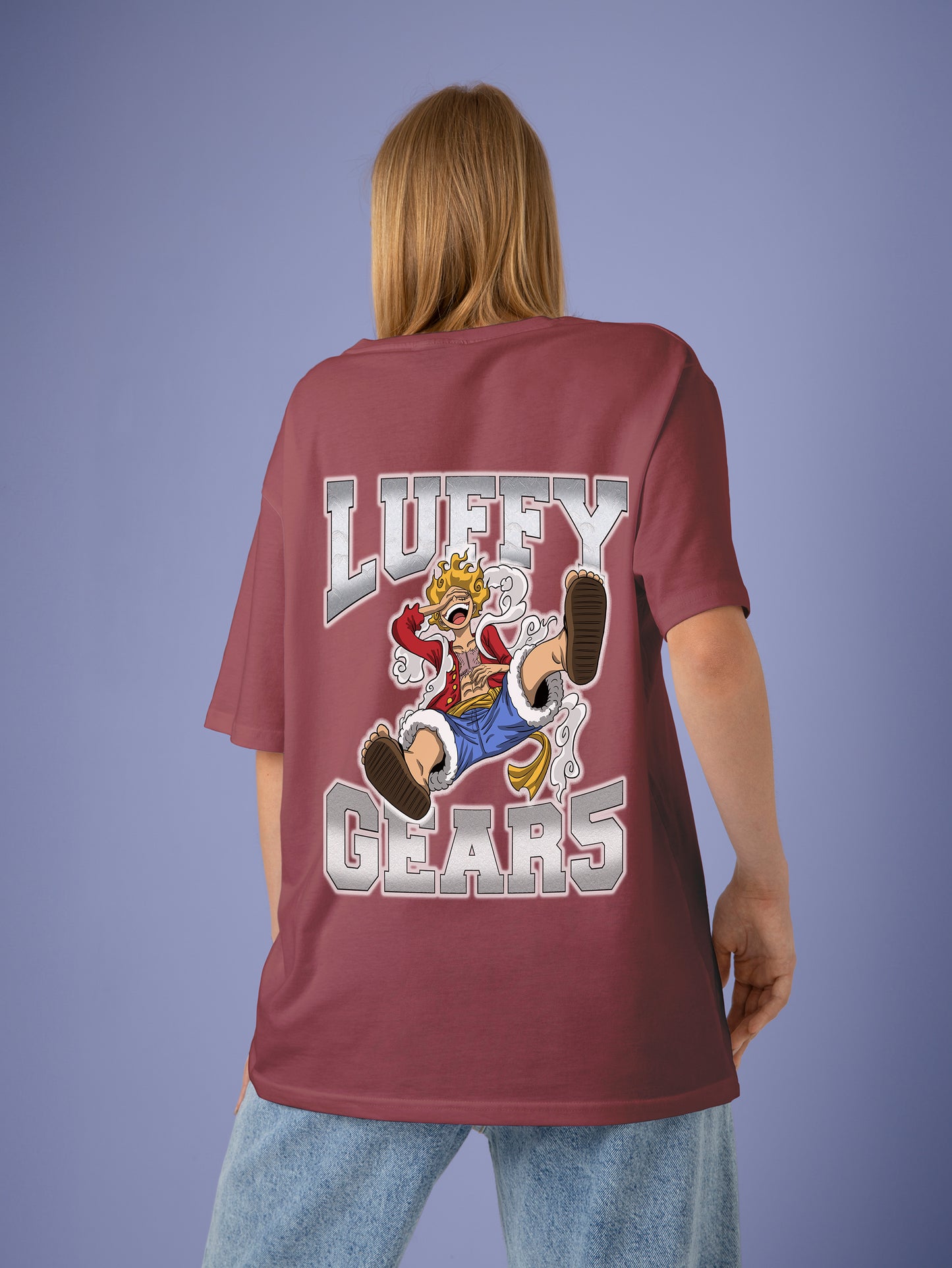 One Piece Luffy Gears - Onion purple Oversized T-Shirts Women