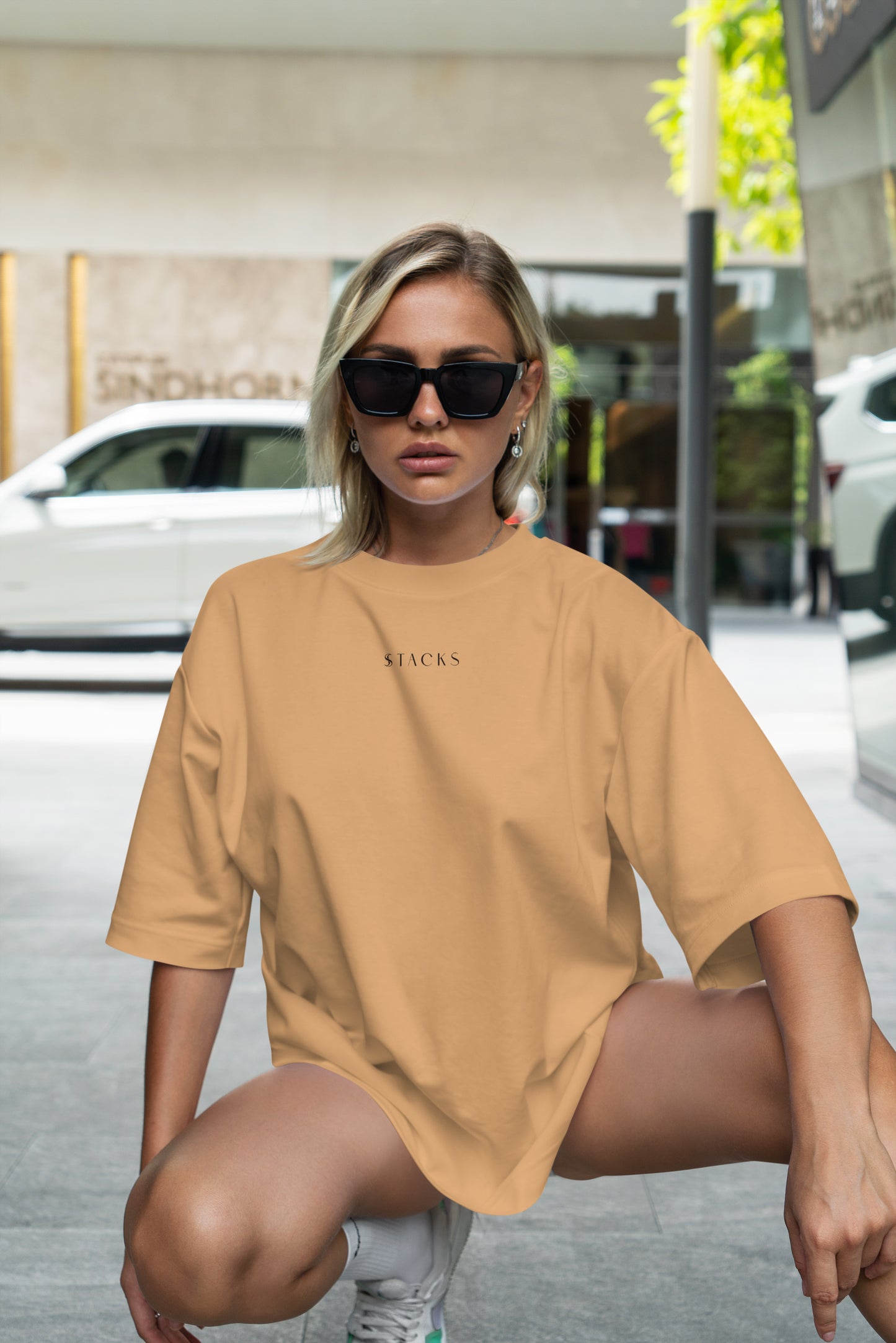 Beige Oversized T-Shirts Women