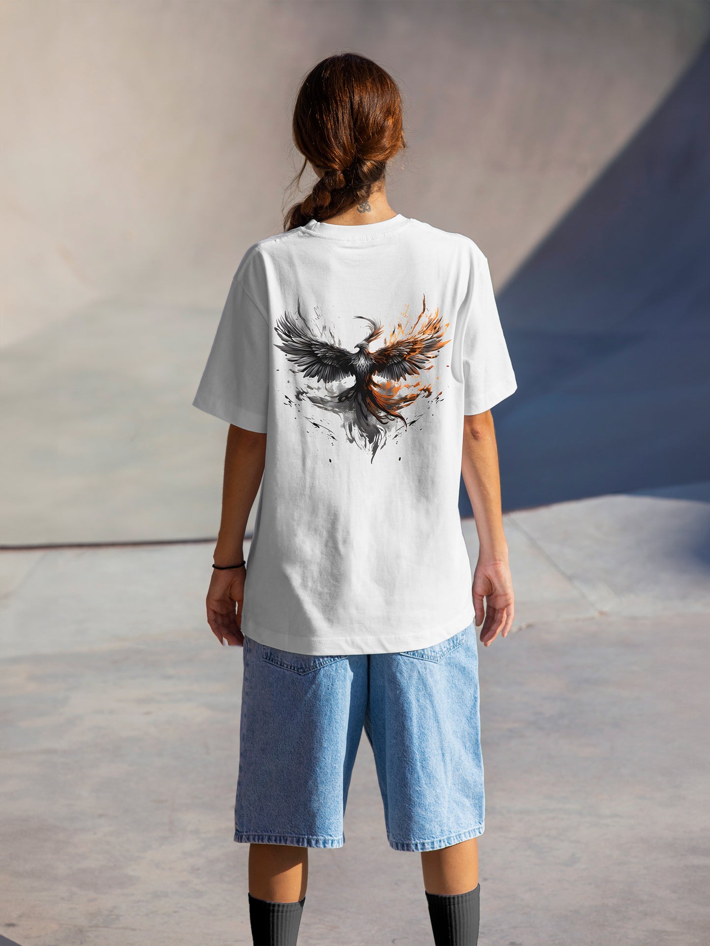 Rebirth of Style Phenix White Oversized T-Shirts Women