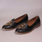 Handcrafted Black Leather Jalsa with Embroidered Crest