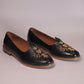 Handcrafted Black Leather Jalsa with Embroidered Crest