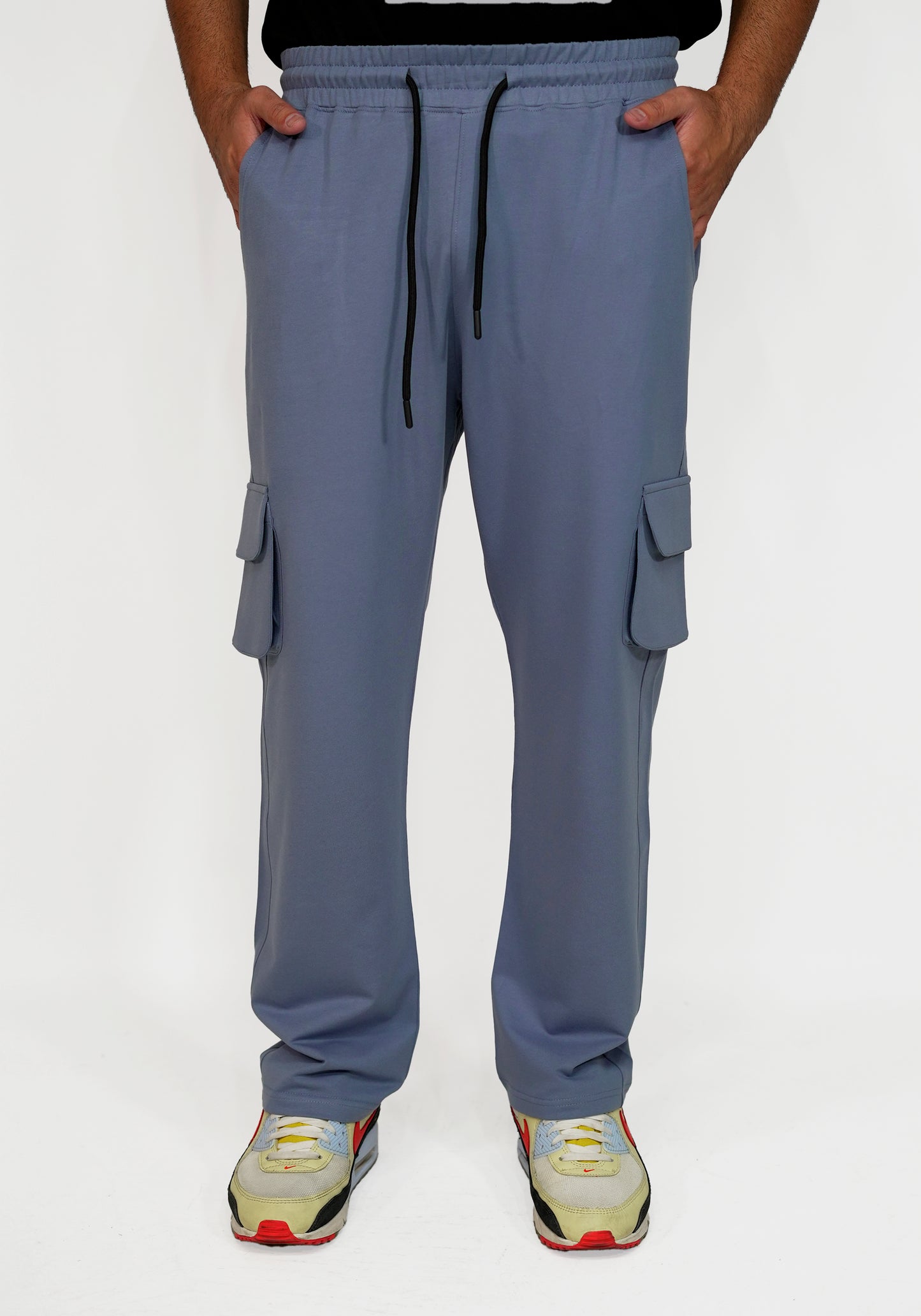 Comfy Crystal-Blue Cargo Pants