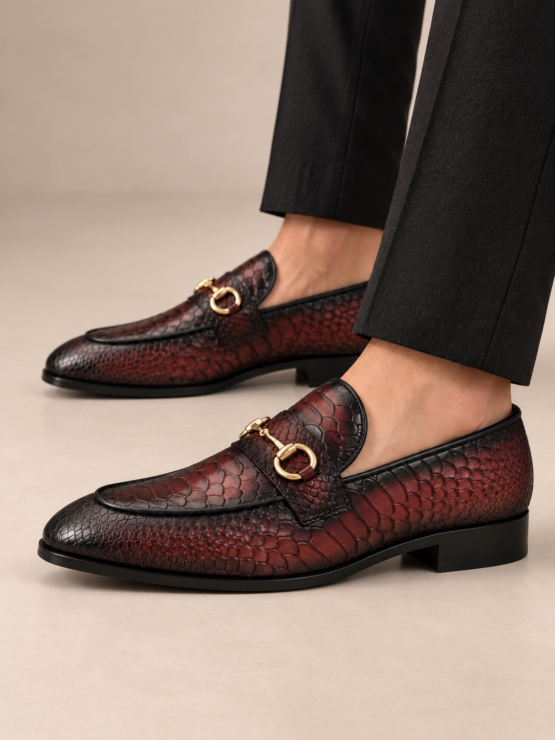 Loafer Alligator Croco Wine Shoe