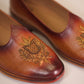 Handcrafted Tan Leather Jalsa with Embroidered Crest