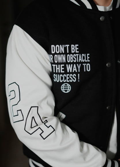 Black & White Varsity Jacket Men