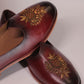 Handcrafted Wine Leather Jalsa with Embroidered Crest