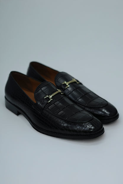 Crocodile Premium Black Leather Shoe