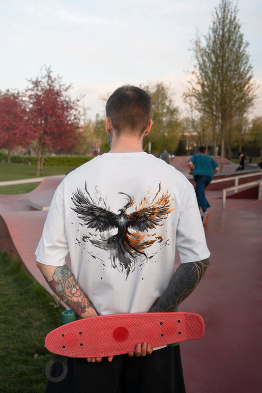 Rebirth of Style Phenix White Oversized T-Shirts Men