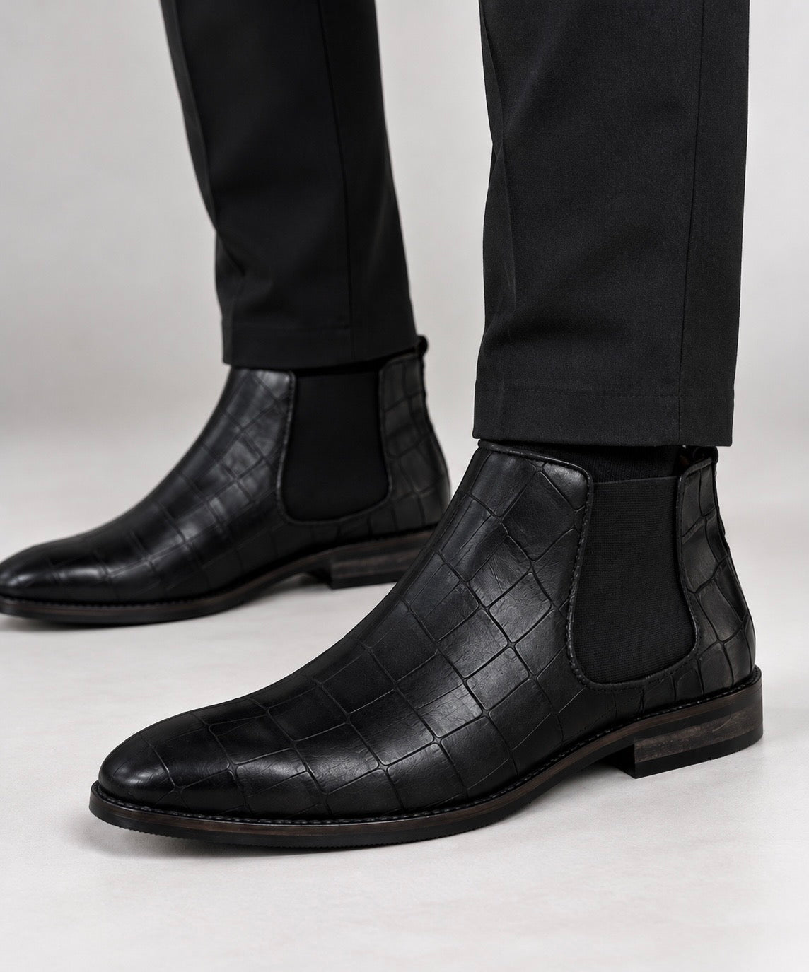 Chelsea Black Croco Boots