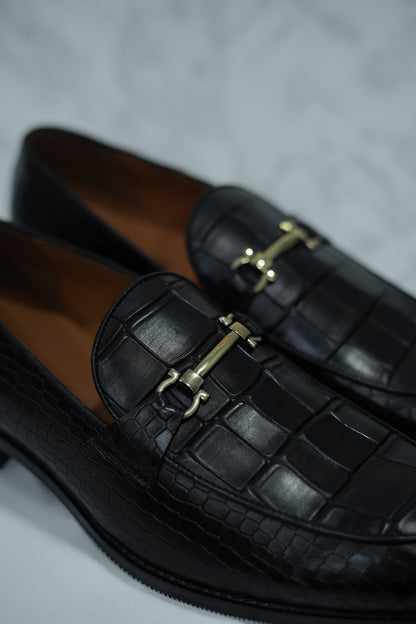 Crocodile Premium Black Leather Shoe