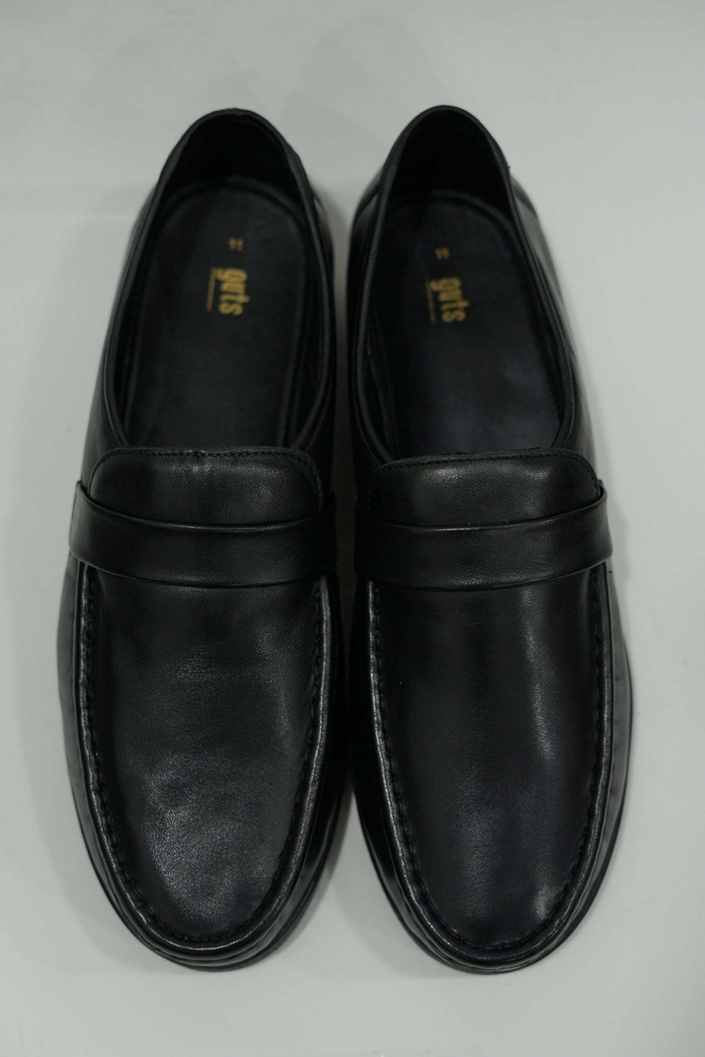 Cushion Slip-on Black Leather Shoe