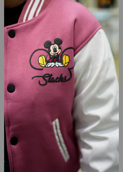 Charming Mickey Varsity Jacket Women