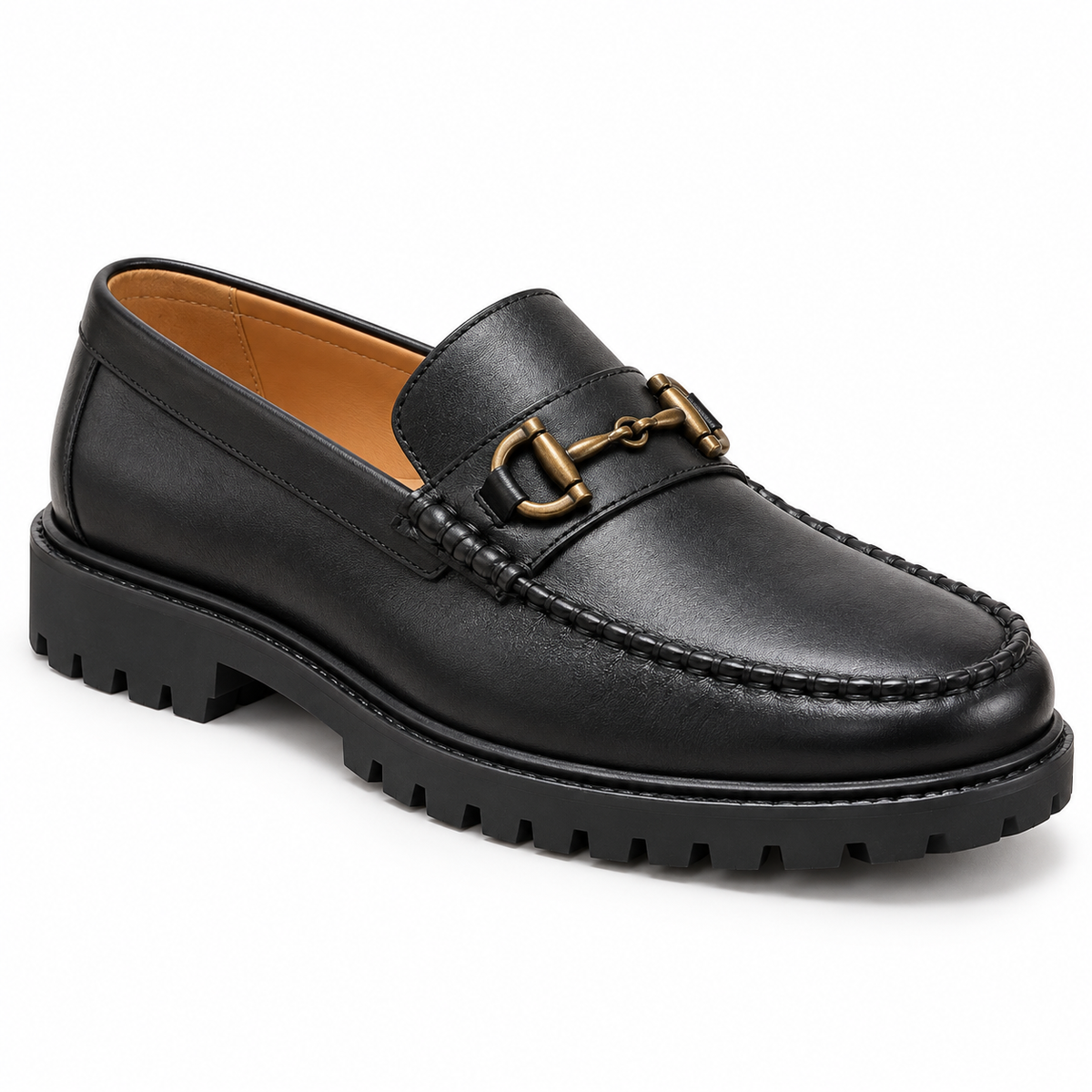 Penny black loafers with buckle