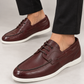 Wine Boat Shoe With White Sole