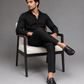 5410 Moca Black Leather Loafers