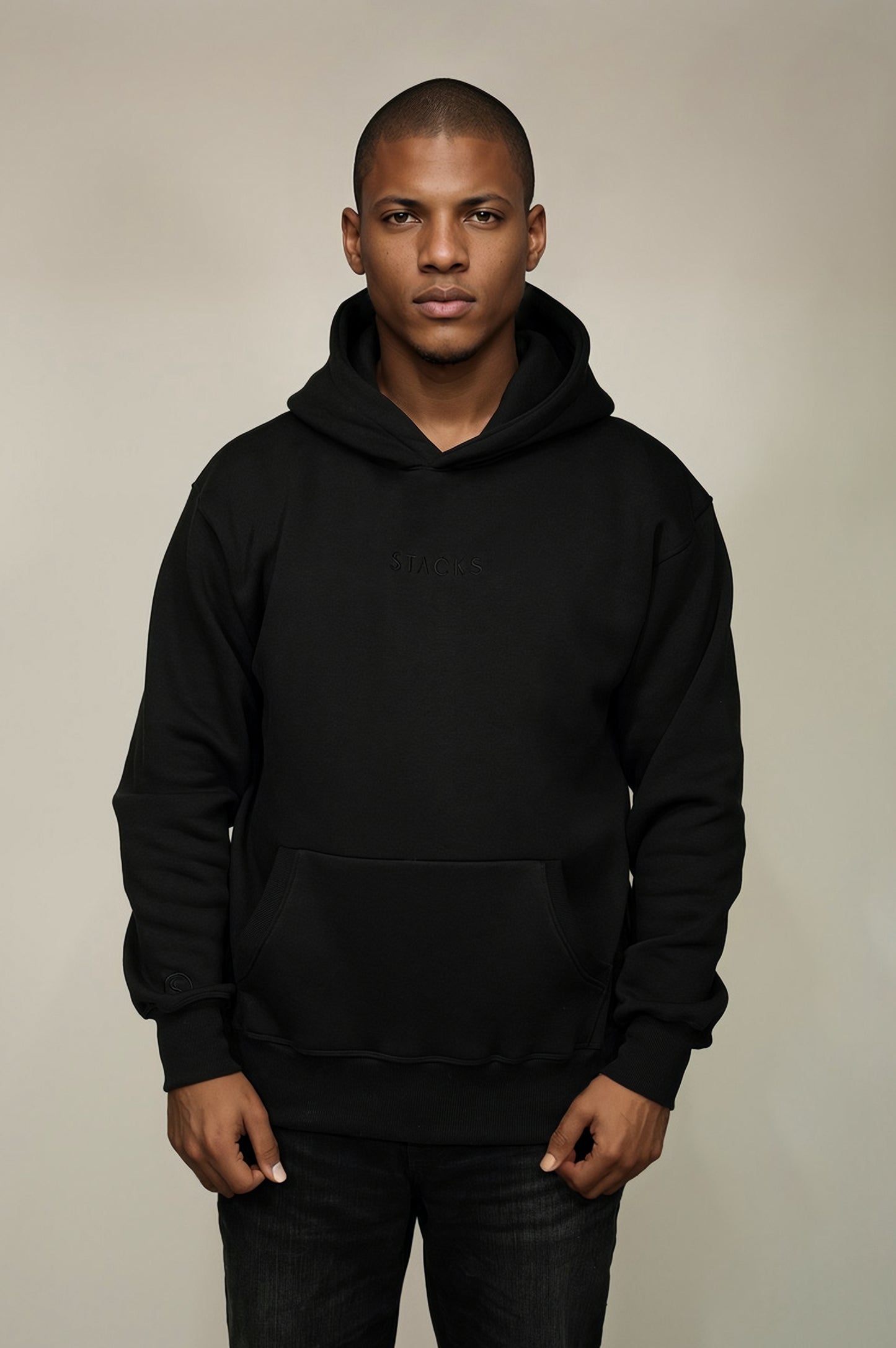 STACKSWEAR CANADA Black Classic Hoodie with Stacks Logo