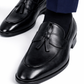 Slipon Tussle Black Leather Shoe