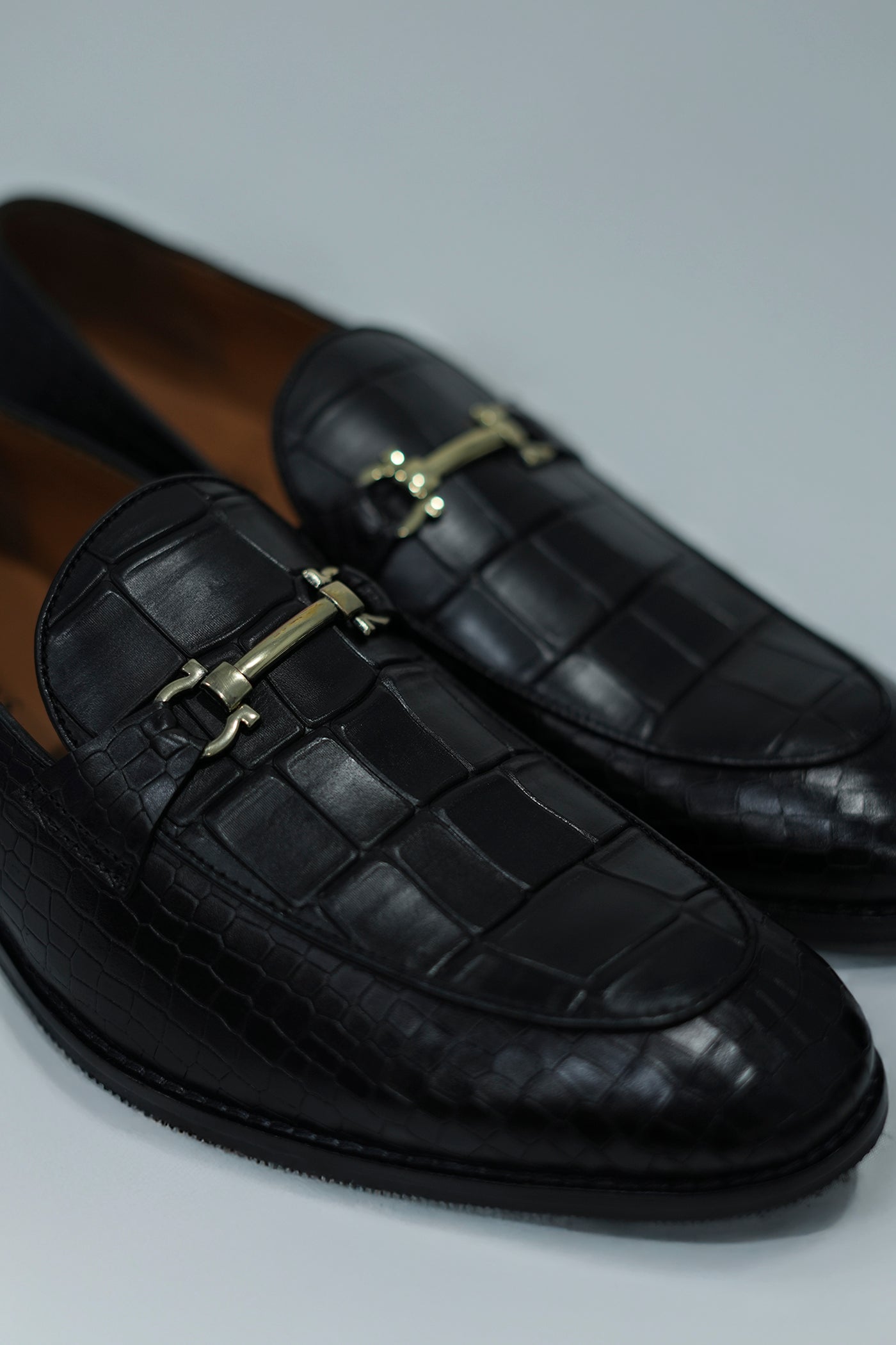 Crocodile Premium Black Leather Shoe