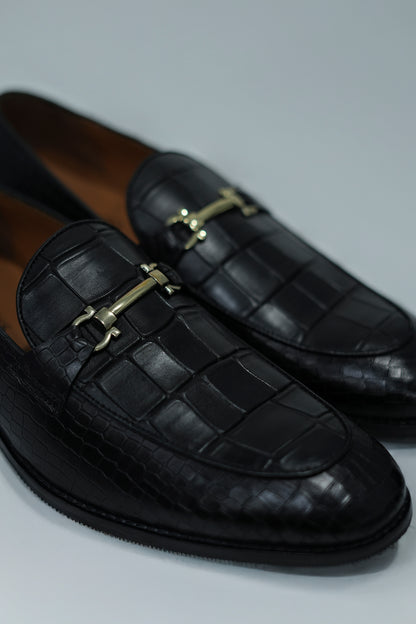 Crocodile Premium Black Leather Shoe