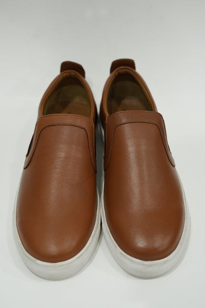 Brown White Leather Sneaker